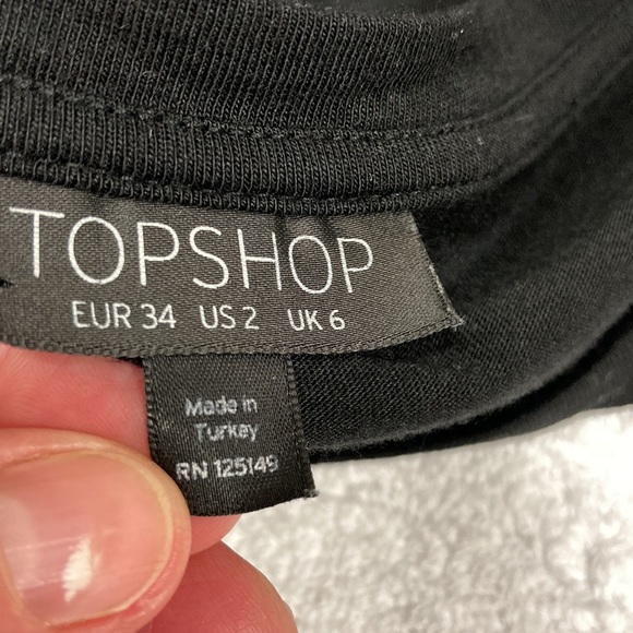 Top shop black tee corset look hook front size 2 - Picture 8 of 9